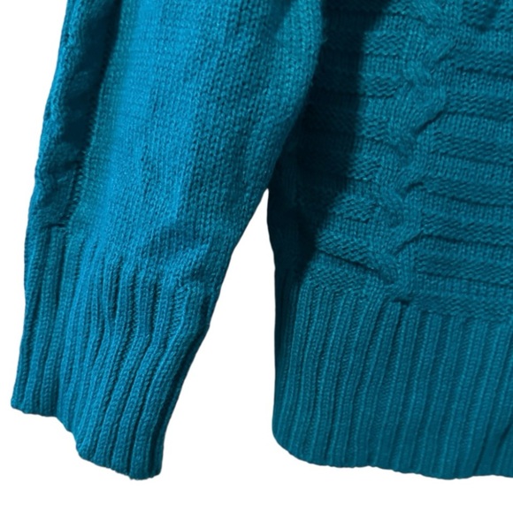 Vintage 80s Jenny Blue Knit Acrylic Cardigan Sweater Women's Size Medium Retro - Picture 6 of 16